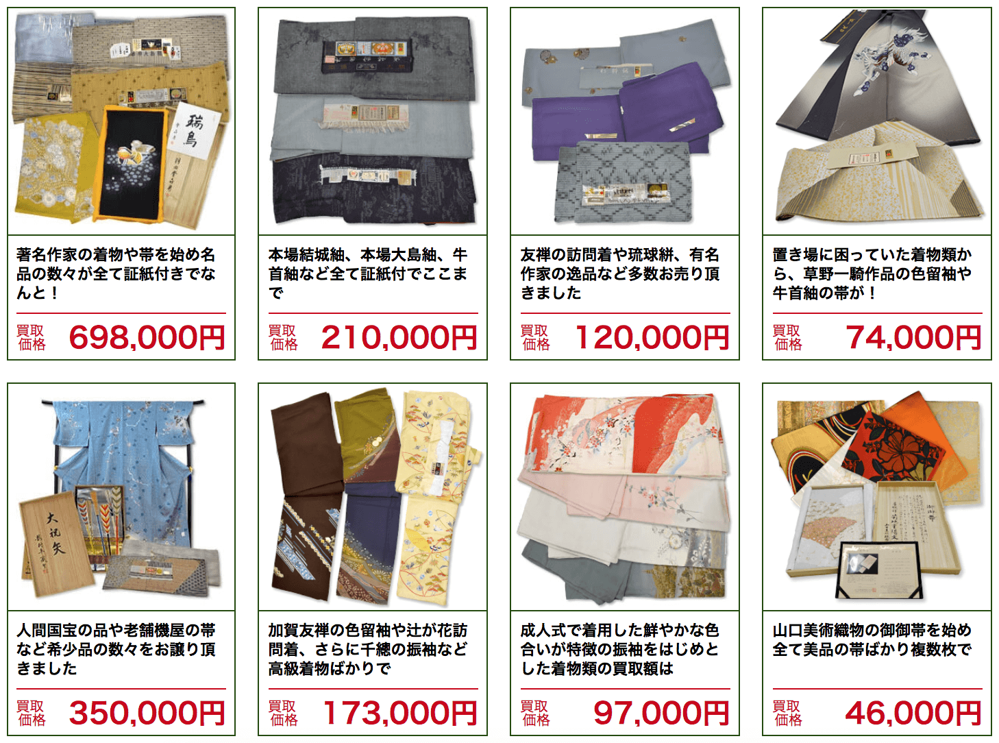 バイセル着物買取の相場